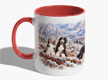 Winter in den Highlands - Bearded Collie Tasse No. 4